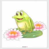 Frosch auf dem Lili Pad Sticker (Blatt)