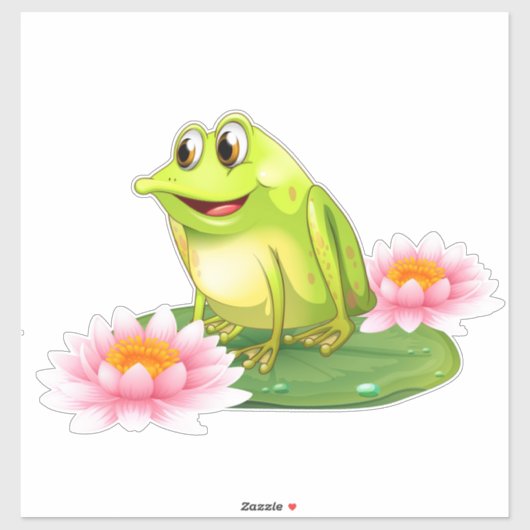 Frosch auf dem Lili Pad Sticker (Blatt)