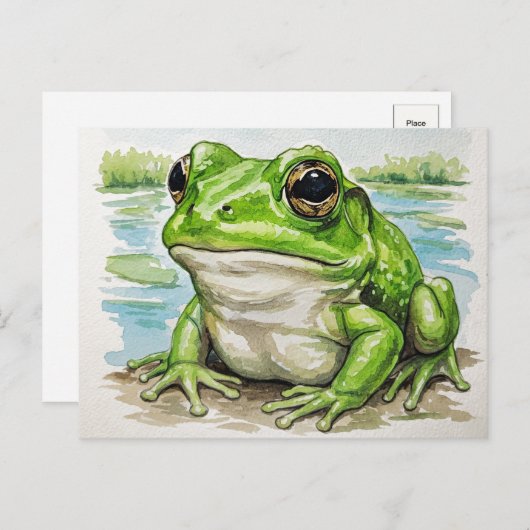 Frosch auf der Postkarte für Postüberquerung (Vorne/Hinten)