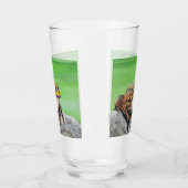 Frosch auf einem Felsen Glas (Links)