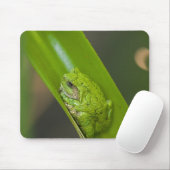 Frosch auf einem grünen Blatt Mousepad (Mit Mouse)