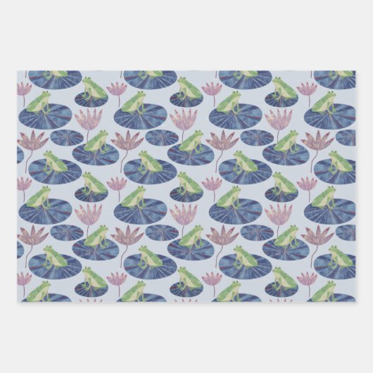 Frosch auf einem Lilienteich Geschenkpapier Set (Vorderseite 2)