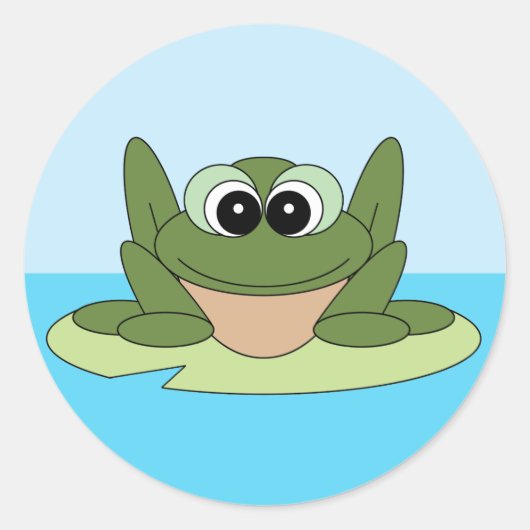 Frosch auf einem Lily Pad Aufkleber (Vorderseite)