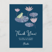 Frosch auf einem Lily Pad Danke Postkarte (Vorderseite)