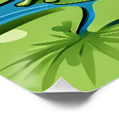 Frosch auf einem Lily Pad Glossy Poster (Ecke)