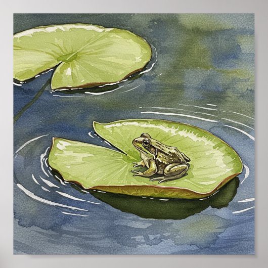 Frosch auf einem Lily Pad Poster (Vorne)