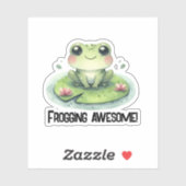 Frosch auf einem Lilypad-Aufkleber Aufkleber (Blatt)