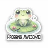 Frosch auf einem Lilypad-Aufkleber Aufkleber (Vorderseite)