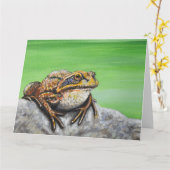 Frosch auf einem Rockgemälde Karte (Gelbe Blume)