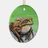 Frosch auf einem Rockgemälde Keramik Ornament (Rechts)