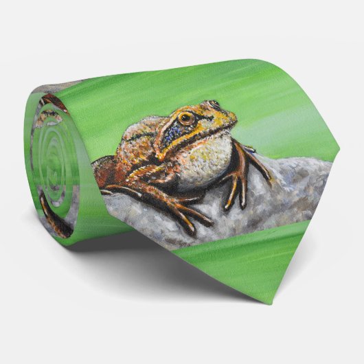 Frosch auf einem Rockgemälde Krawatte (Gerollt)
