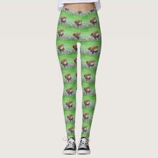 Frosch auf einem Rockgemälde Leggings