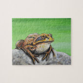 Frosch auf einem Rockgemälde Puzzle (Horizontal)