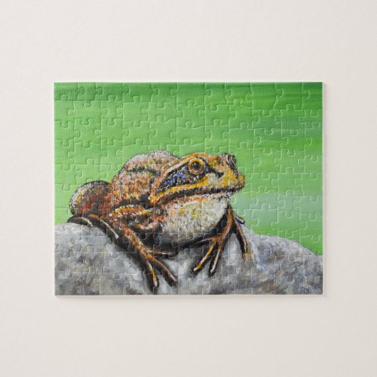 Frosch auf einem Rockgemälde Puzzle (Horizontal)