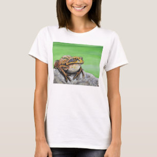 Frosch auf einem Rockgemälde T-Shirt