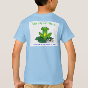 Frosch auf einem Seerosenblatt Kinder hellblaues T T-Shirt