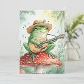 Frosch auf einem Toadstool Feiertagskarte (Stehend Vorderseite)