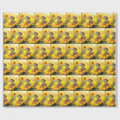 Frosch auf einer Sonnenblume Geschenkpapier (Flach)