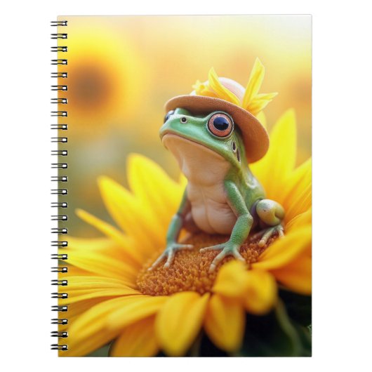 Frosch auf einer Sonnenblume Notizblock (Vorderseite)
