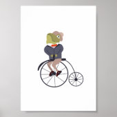 Frosch auf Fahrrad Poster (Vorne)