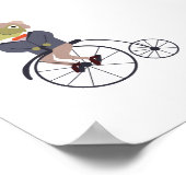Frosch auf Fahrrad Poster (Ecke)