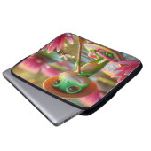 Frosch auf Gedreht Flop in einem Teich Laptopschutzhülle (Vorne Knopf)