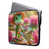 Frosch auf Gedreht Flop in einem Teich Laptopschutzhülle (Vorderseite Links)