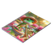 Frosch auf Gedreht Flop in einem Teich Notizblock (Linke Seite)