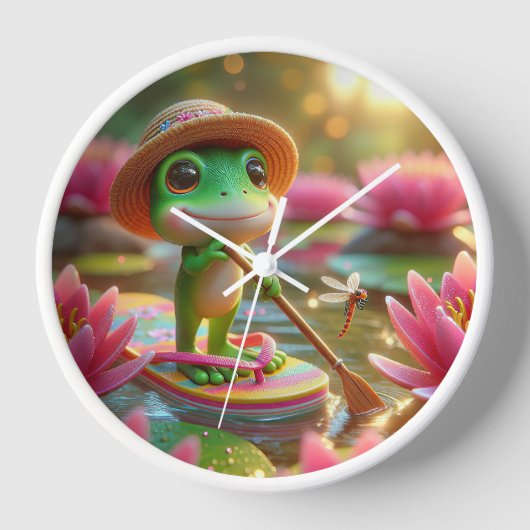 Frosch auf Gedreht Flop in einem Teich Uhr (Vorderseite)