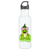 Frosch auf Leaf Edelstahlflasche (Vorderseite)