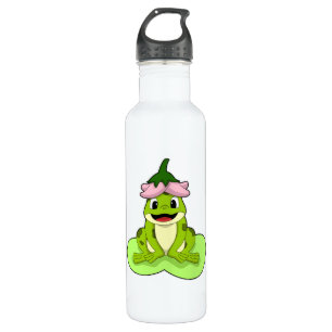 Frosch auf Leaf Edelstahlflasche