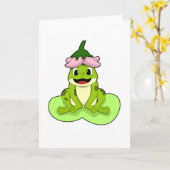 Frosch auf Leaf Karte (Gelbe Blume)