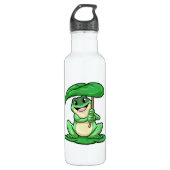 Frosch auf Leaf mit Schirm Edelstahlflasche (Vorderseite)