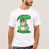 Frosch auf Leaf mit Schirm T-Shirt (Vorderseite)