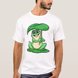 Frosch auf Leaf mit Schirm T-Shirt