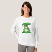 Frosch auf Leaf mit Schirm T-Shirt (Vorne ganz)