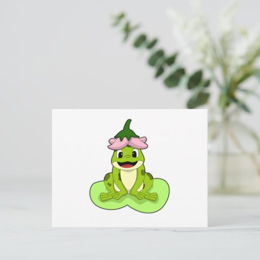 Frosch auf Leaf Postkarte (Stehend Vorderseite)