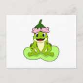 Frosch auf Leaf Postkarte (Vorderseite)