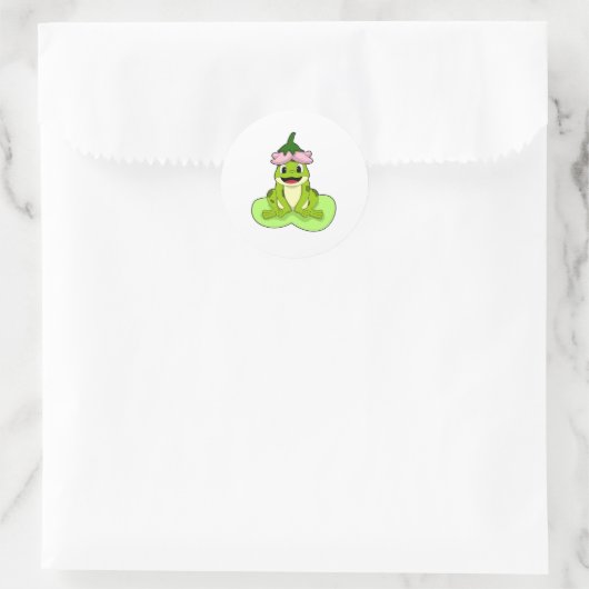 Frosch auf Leaf Runder Aufkleber (Tasche)