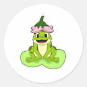 Frosch auf Leaf Runder Aufkleber (Vorderseite)