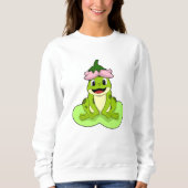 Frosch auf Leaf Sweatshirt (Vorderseite)