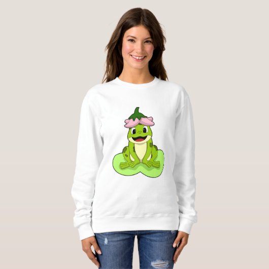 Frosch auf Leaf Sweatshirt (Vorne ganz)