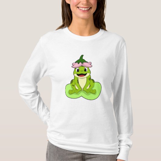 Frosch auf Leaf T-Shirt (Vorderseite)