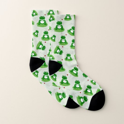 Frosch auf Lilienpad mit Ladybug-Muster Socken (Paar)