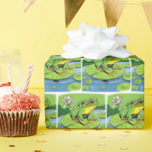 Frosch auf Lily Pad Geschenkpapier