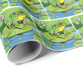 Frosch auf Lily Pad Geschenkpapier (Rolleneckpunkt)