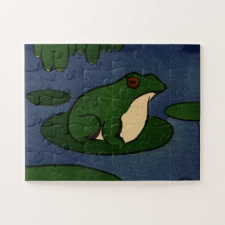 Frosch auf Lily Pad in Pond Puzzle