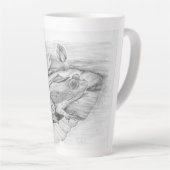 Frosch auf Lily Pad Latte Tasse (Rechte Ecke)