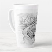 Frosch auf Lily Pad Latte Tasse (Linke Ecke)
