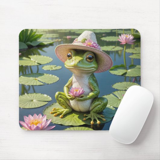 Frosch auf Lily Pad Mousepad (Mit Mouse)